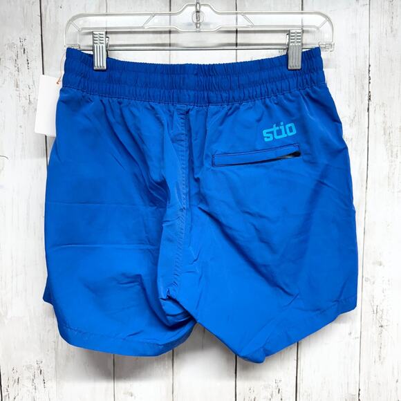 Free People Stio Shorts Small Blue Lightweight Zip Back Pocket Athletic Pockets - Picture 4 of 9